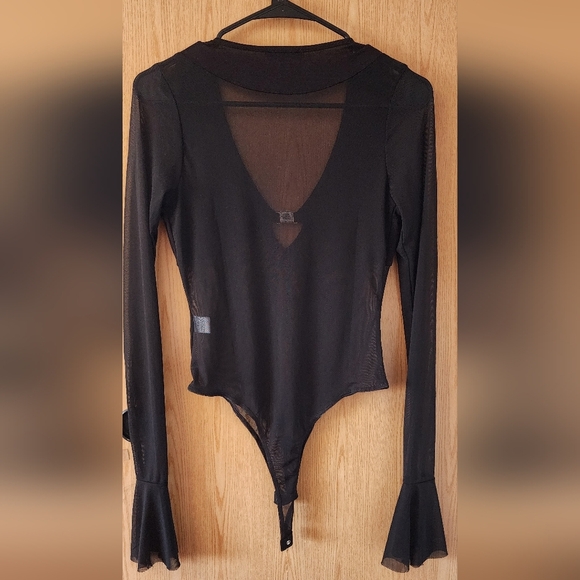 Fashion Nova Black Sheer Bodysuit - Picture 3 of 3